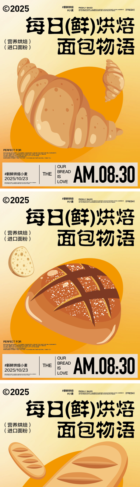 源文件下载【美食烘焙面包开业商业插画活动海报视觉】编号：45570030389495751