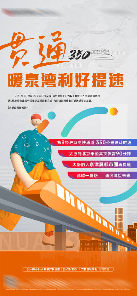 地产高铁利好政策海报