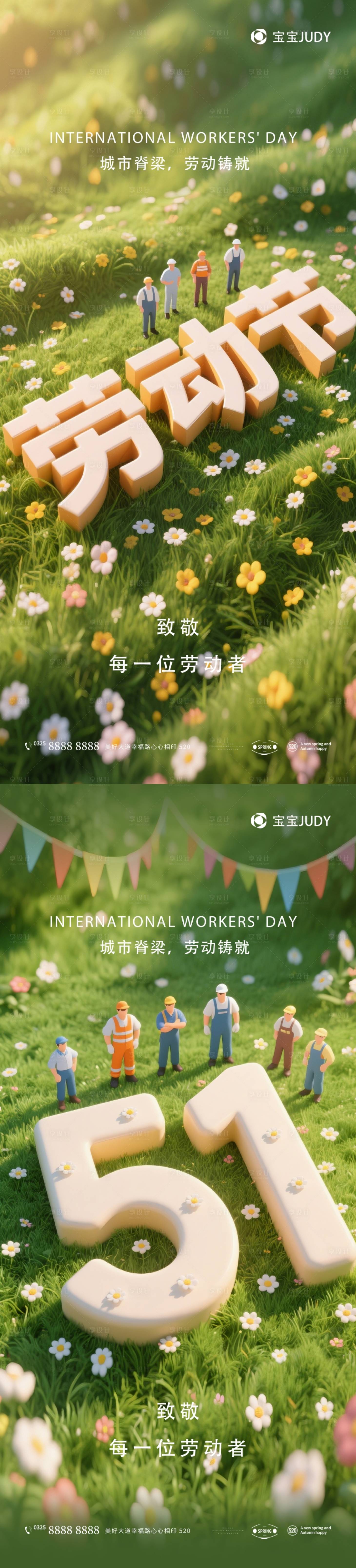 源文件下载【享设计】搜索编号：62830030077282006【51劳动节节日海报】