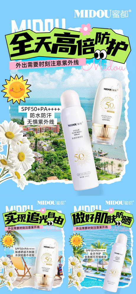 源文件下载【防晒护肤品微商产品功效系列海报】编号：90880030147211901