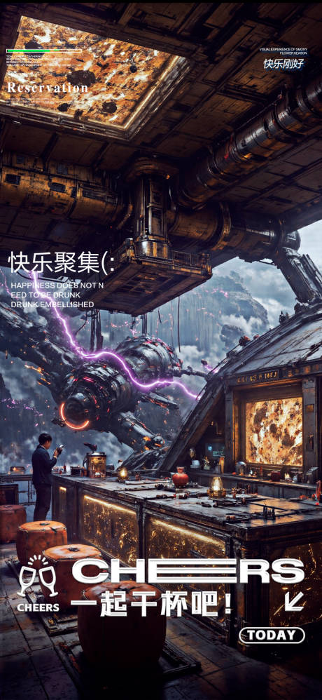 源文件下载【享设计】搜索编号：24740030128622484【概念渲染酒吧夜店预定邀约订台海报】