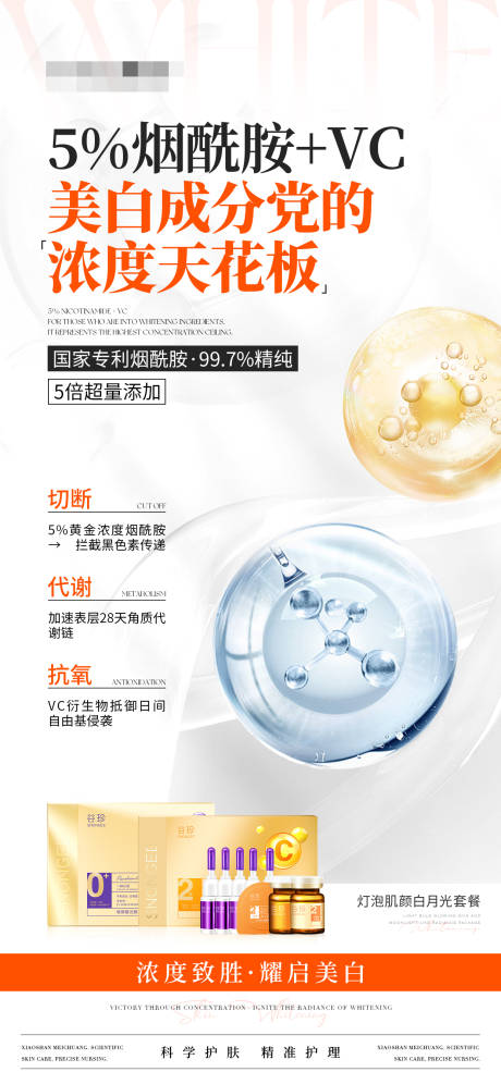 美白成分产品海报