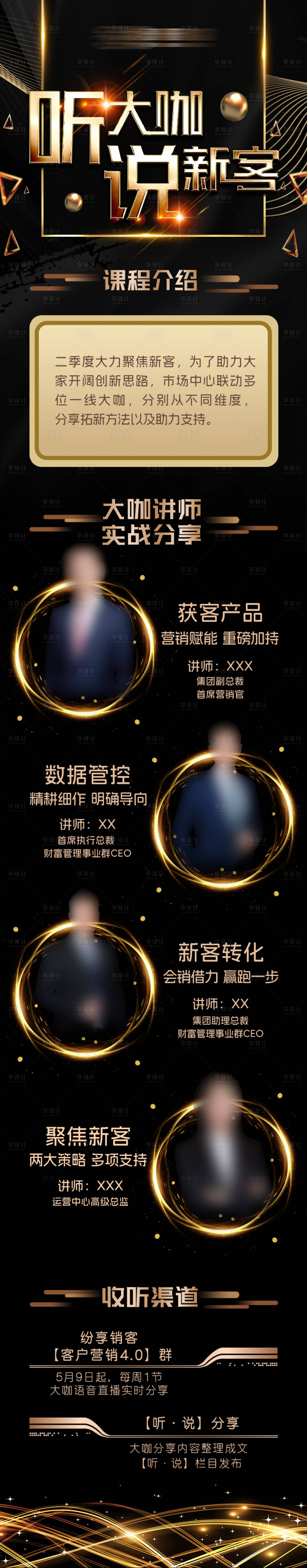 源文件下载【享设计】搜索编号：98940030072856605【黑金大咖嘉宾介绍长图】