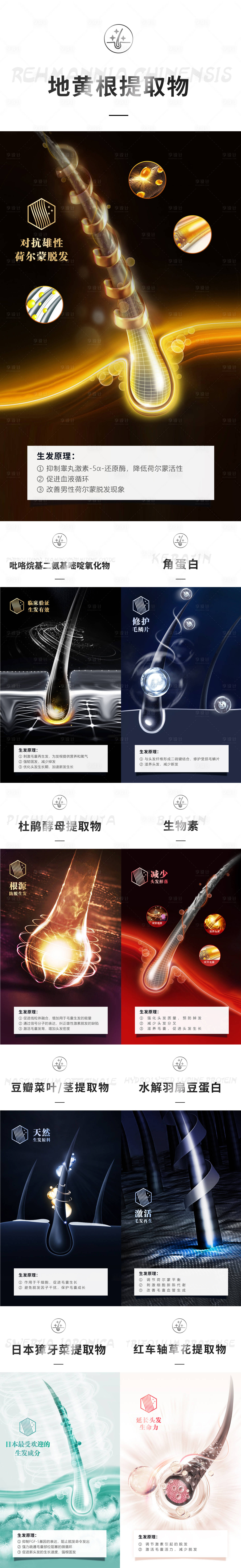 源文件下載【享設(shè)計】搜索編號：49410030321379339【洗發(fā)水護發(fā)素成分系列海報】