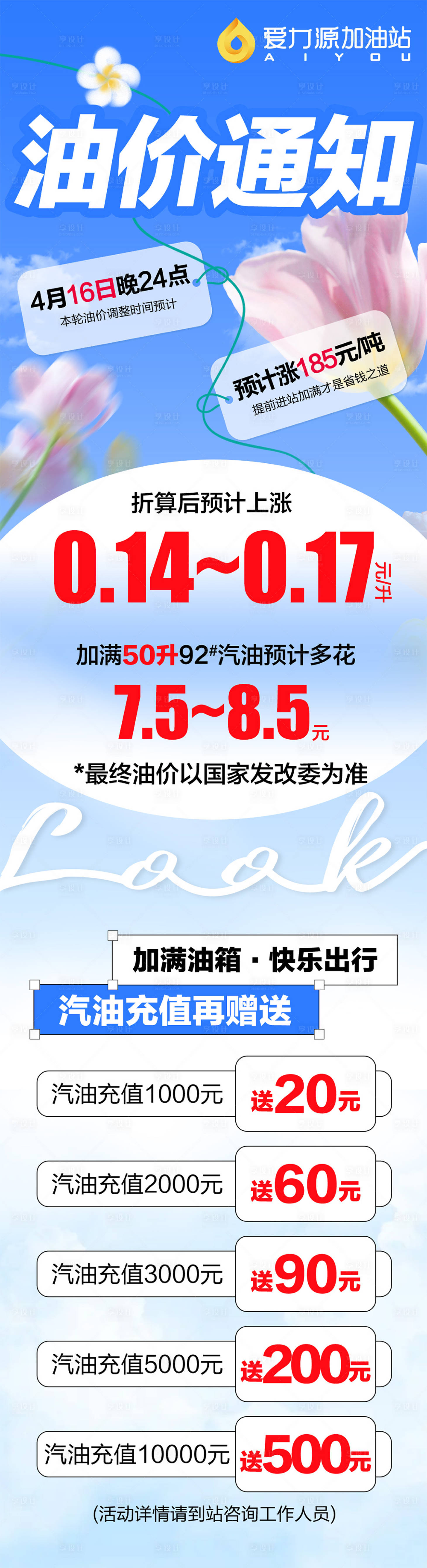 源文件下载【享设计】搜索编号：44250030045214610【加油站油价变动通知公众号长图】