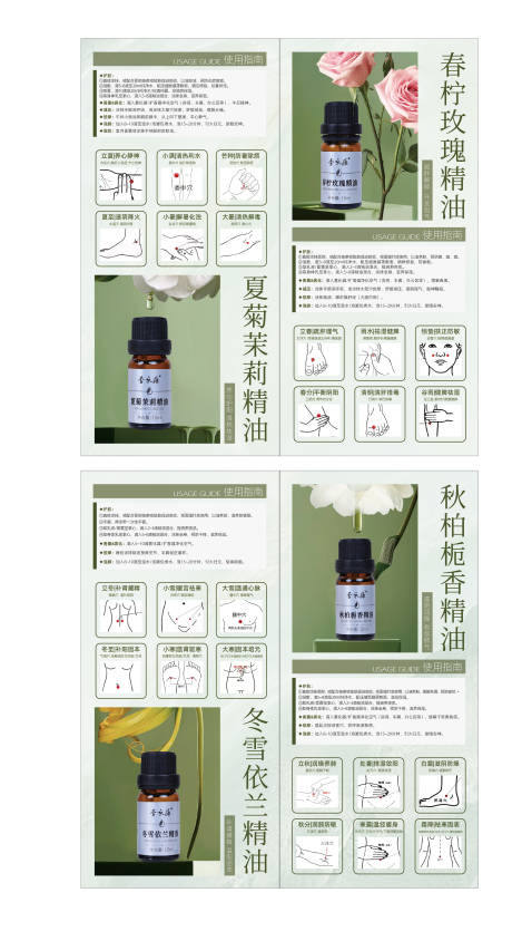 源文件下载【护肤精油使用说明折页设计】编号：74920030499172338