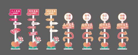 源文件下载【慈善爱心指示牌美陈】编号：32140030187436165