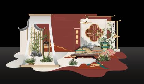 源文件下载【中式美陈堆头留影区】编号：85720030385439021