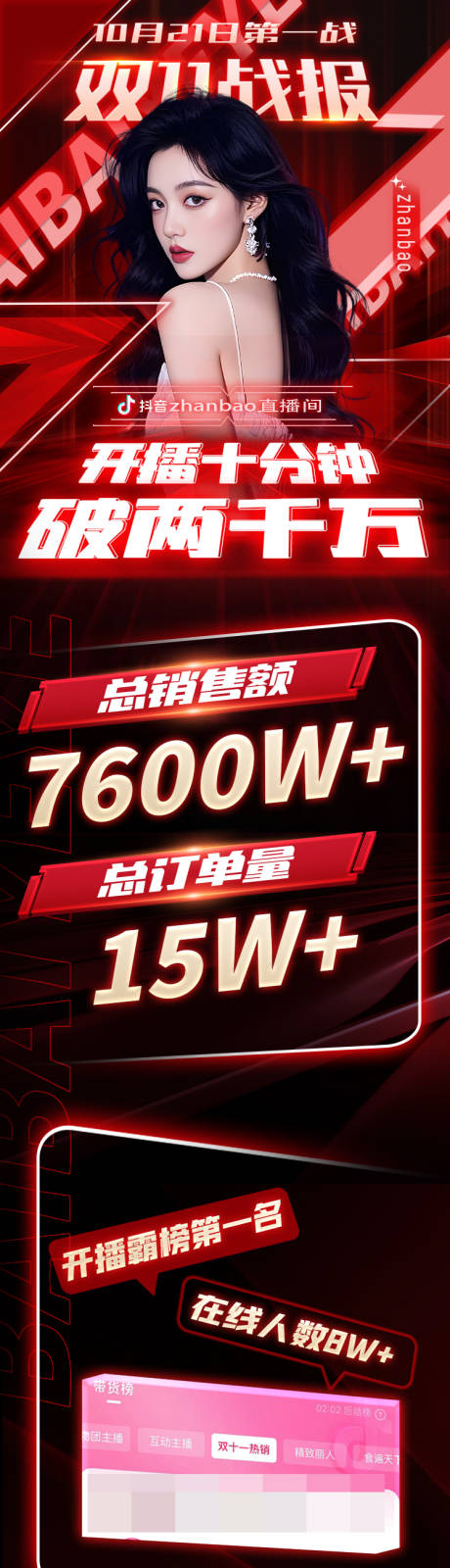 源文件下载【医美双11直播战报长图】编号：91170030030571753