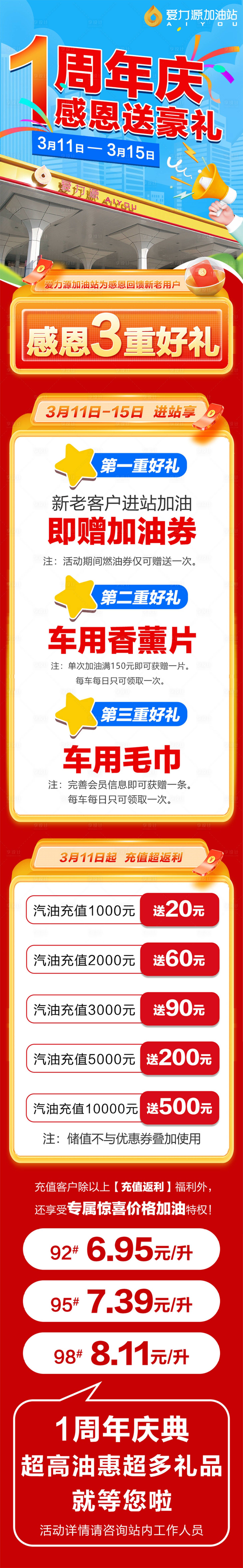 源文件下载【享设计】搜索编号：67740030045009440【加油站周年庆感恩长图】