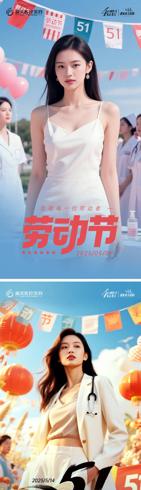 源文件下载【医美51劳动节活动海报】编号：41780030307074701