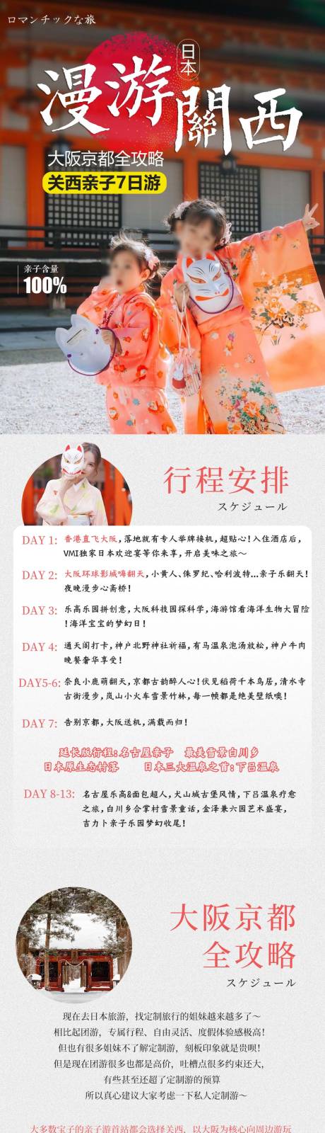 源文件下载【关西亲子游小红书旅游长图海报】编号：21270030015902286