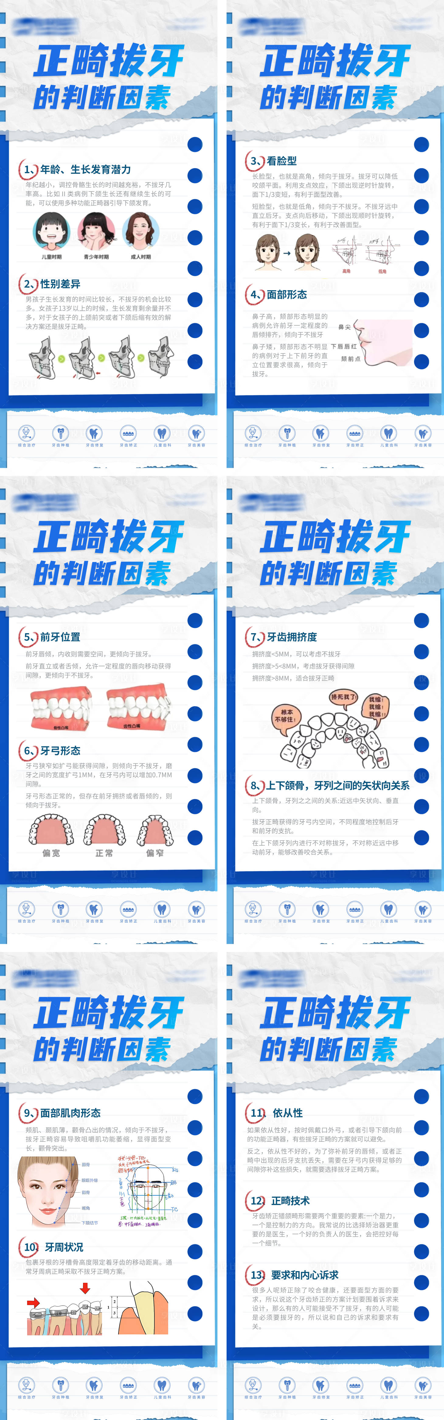 源文件下載【享設計】搜索編號：26680030117387669【正畸拔牙判斷因素口腔科普海報】