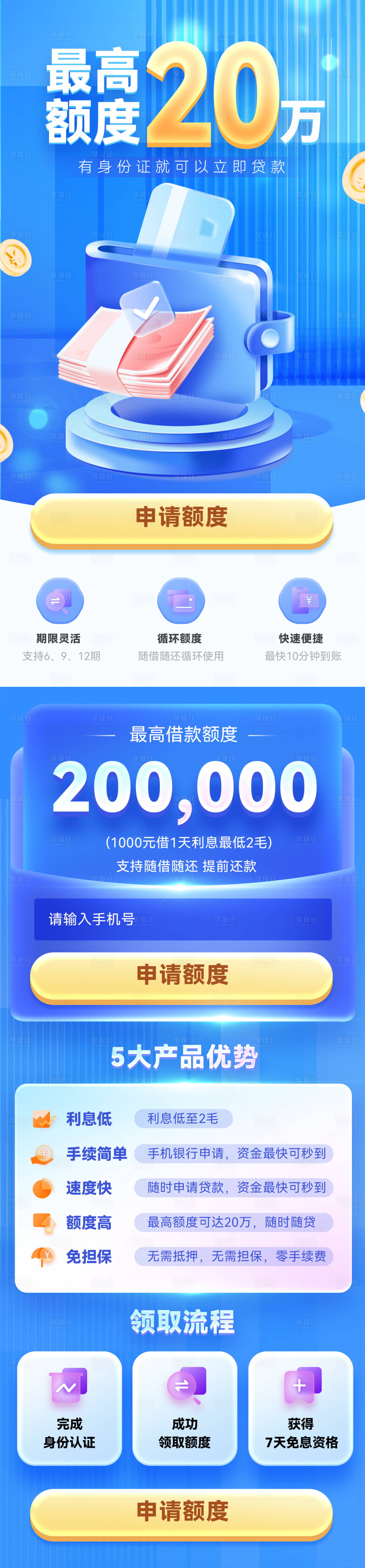 源文件下載【享設計】搜索編號：78430030316861142【銀行貸款分期借貸金融信用卡詳情頁】