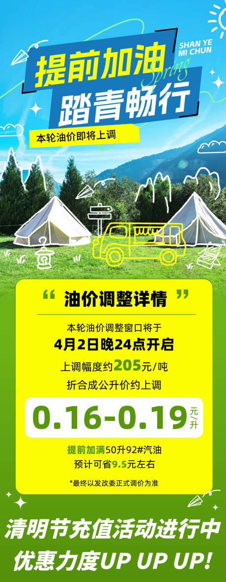 加油站踏青畅游长图