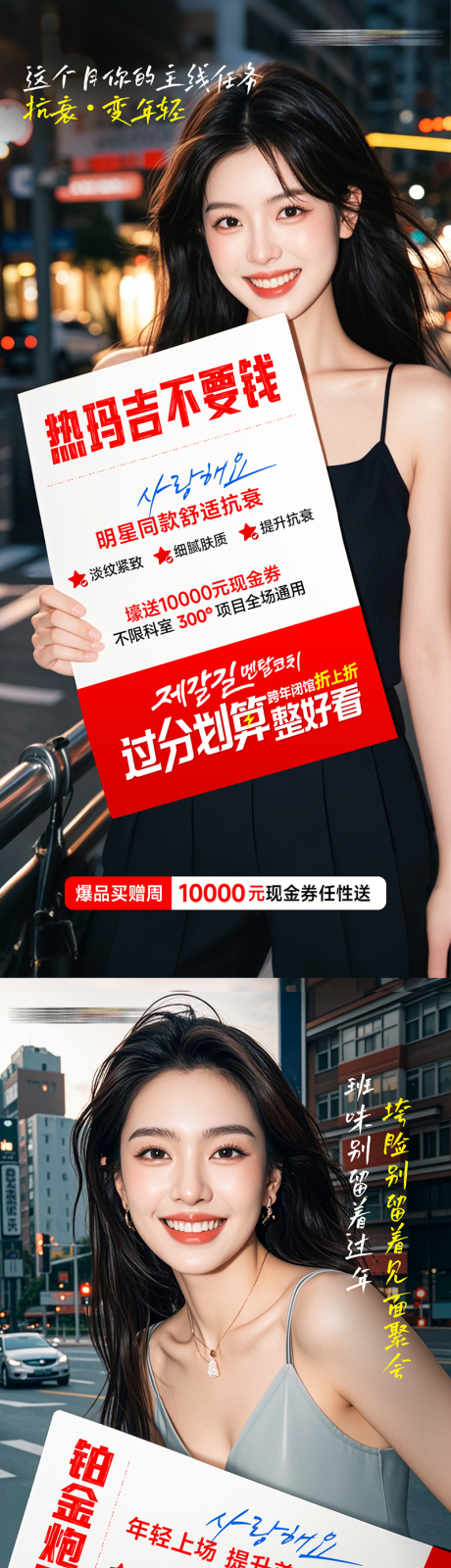 源文件下载【享设计】搜索编号：48460030055477721【三大项目不要钱医美整形促销人物海报套】