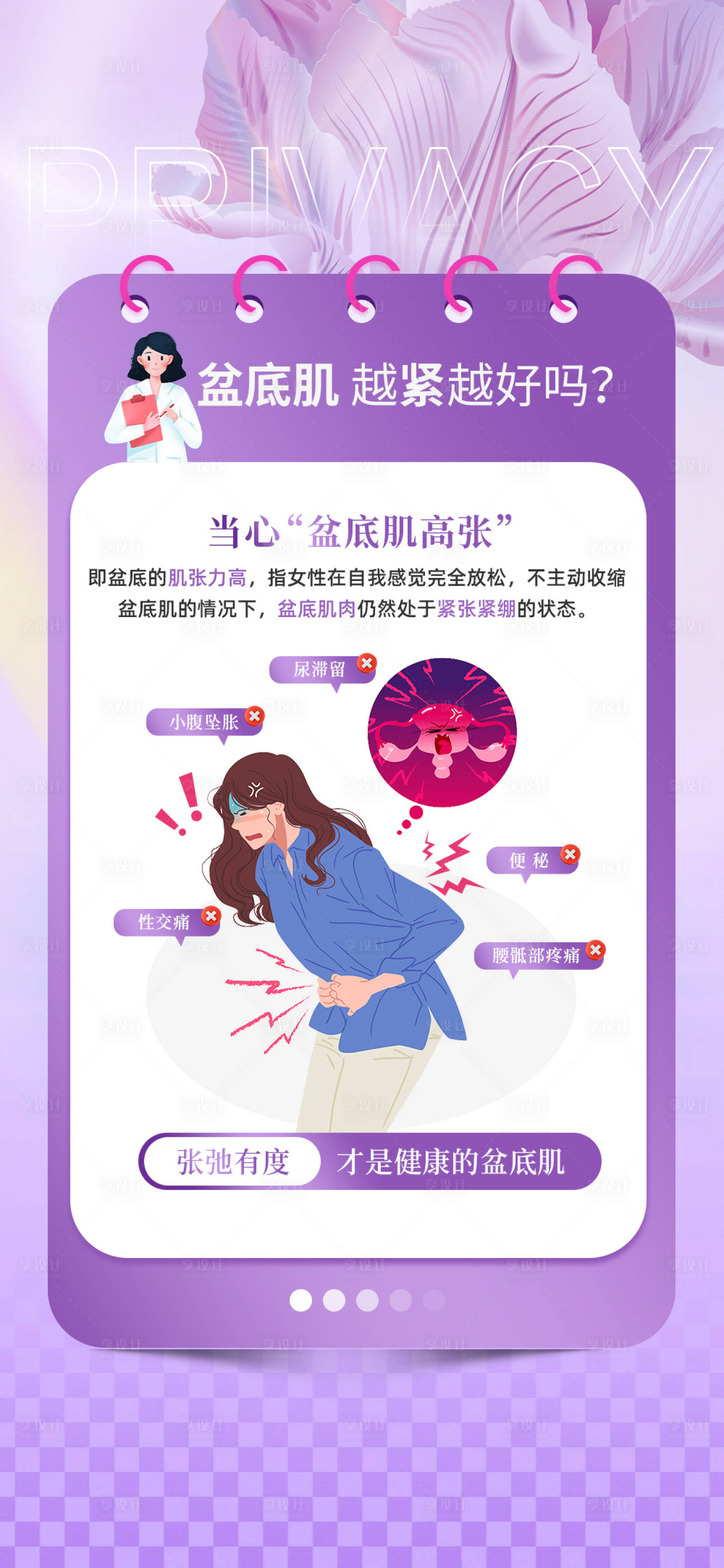源文件下载【享设计】搜索编号：59480030262505157【盆底肌知识科普海报】