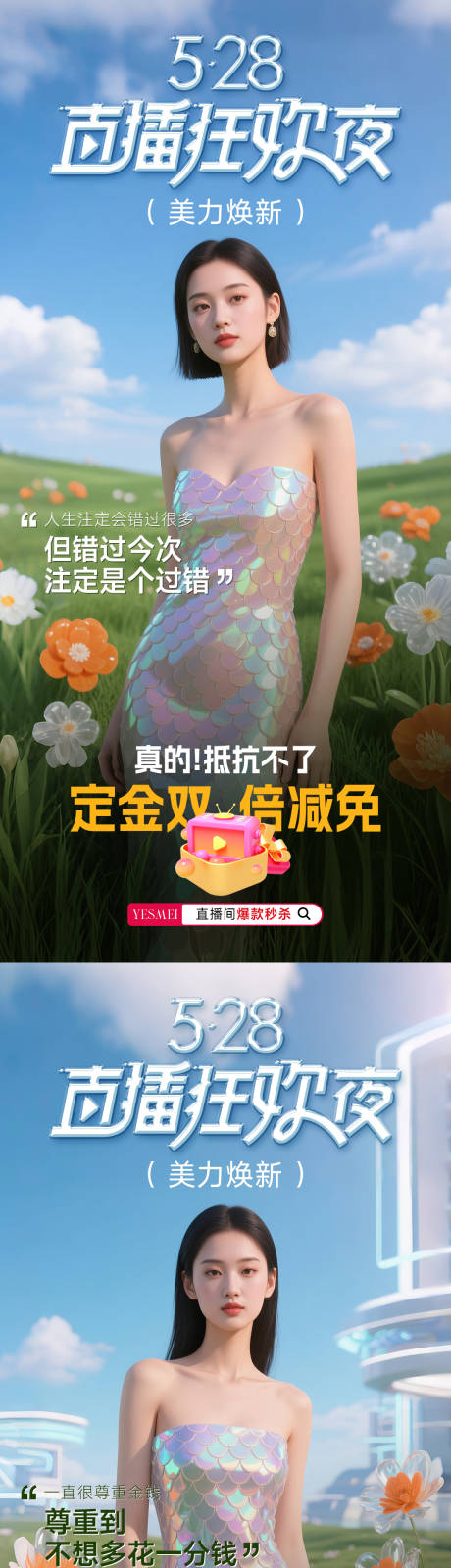 源文件下载【医美直播系列海报】编号：11460030399232033