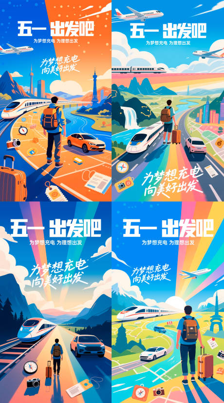 源文件下載【享設計】搜索編號：41990030365077866【勞動節青年節插畫海報】