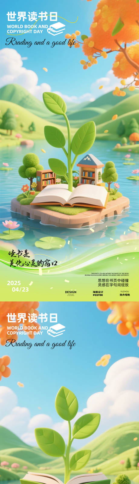 源文件下载【世界读书日海报设计】编号：50920030206844245