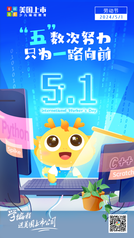 源文件下載【享設計】搜索編號：71840030343656693【勞動節(jié)編程教育海報】