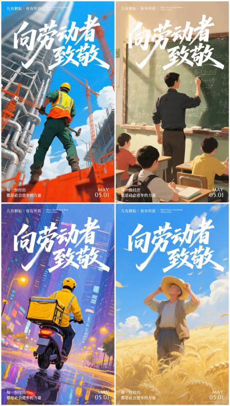 源文件下载【劳动节行业系列海报】编号：61570030473925051