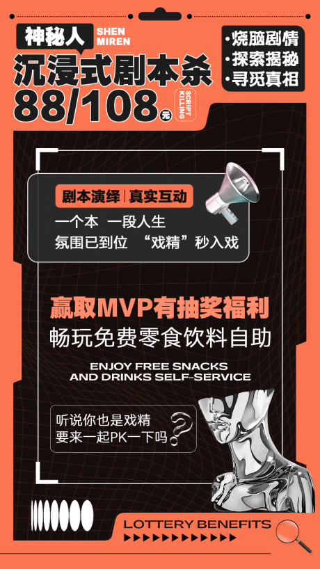 高级剧本杀酸性酷炫风格海报