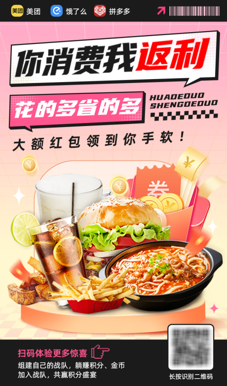 外卖返利电商海报