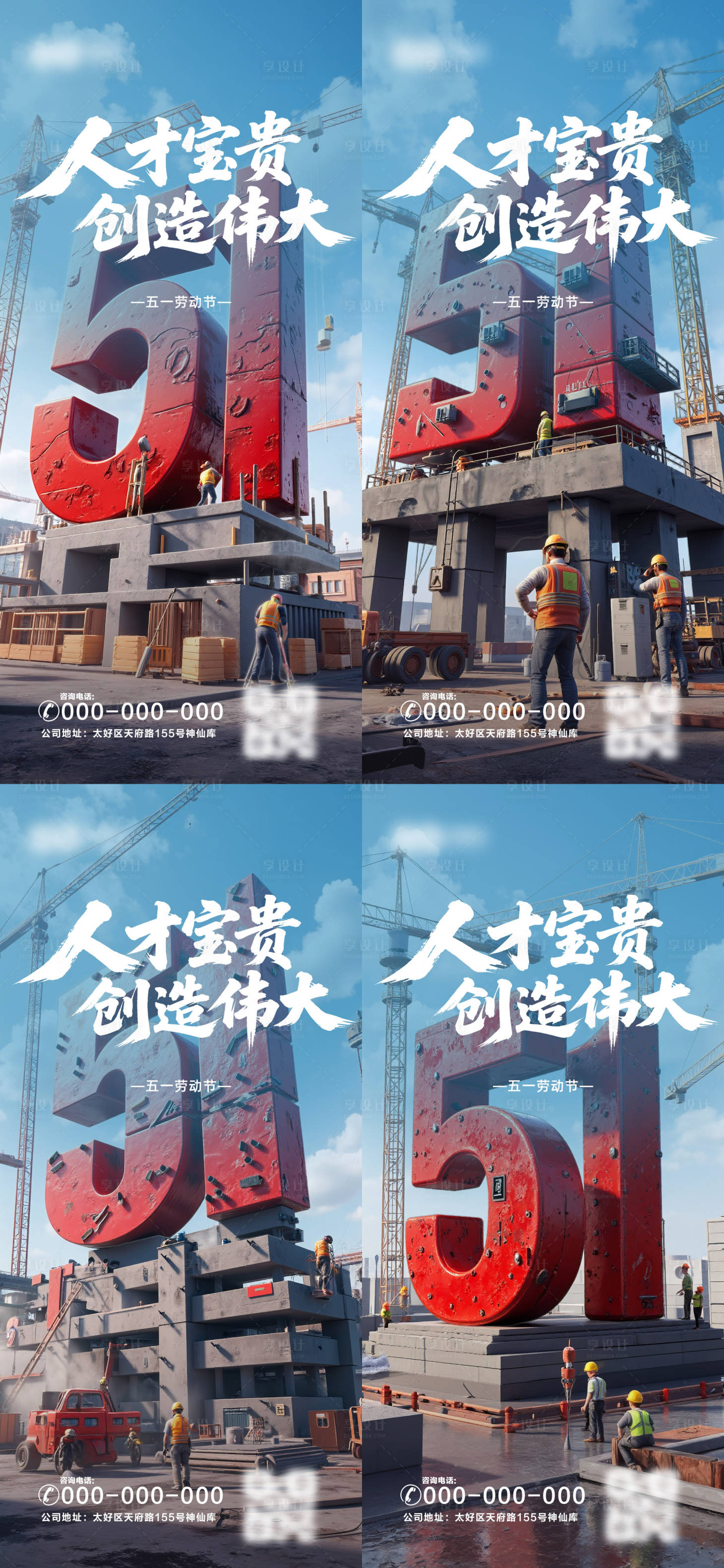 源文件下载【享设计】搜索编号：82130030240142301【五一劳动节】