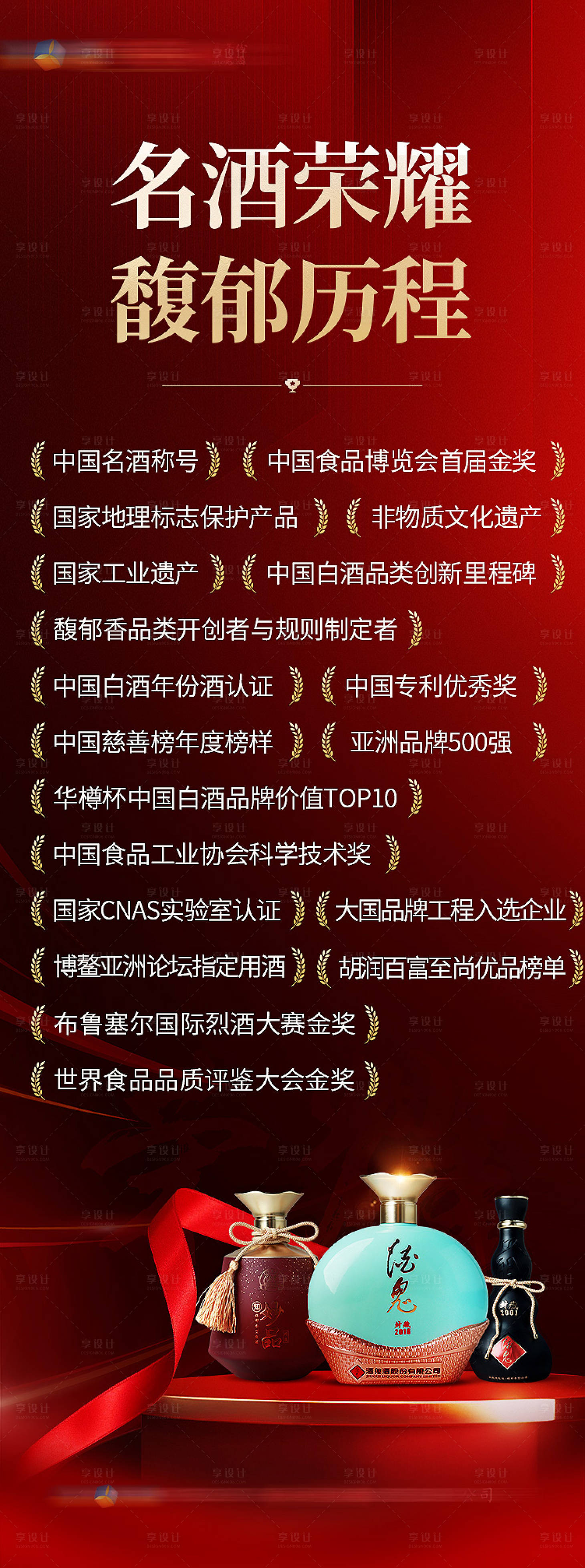 源文件下載【享設計】搜索編號：12320030369474028【酒水榮譽證書展板海報】
