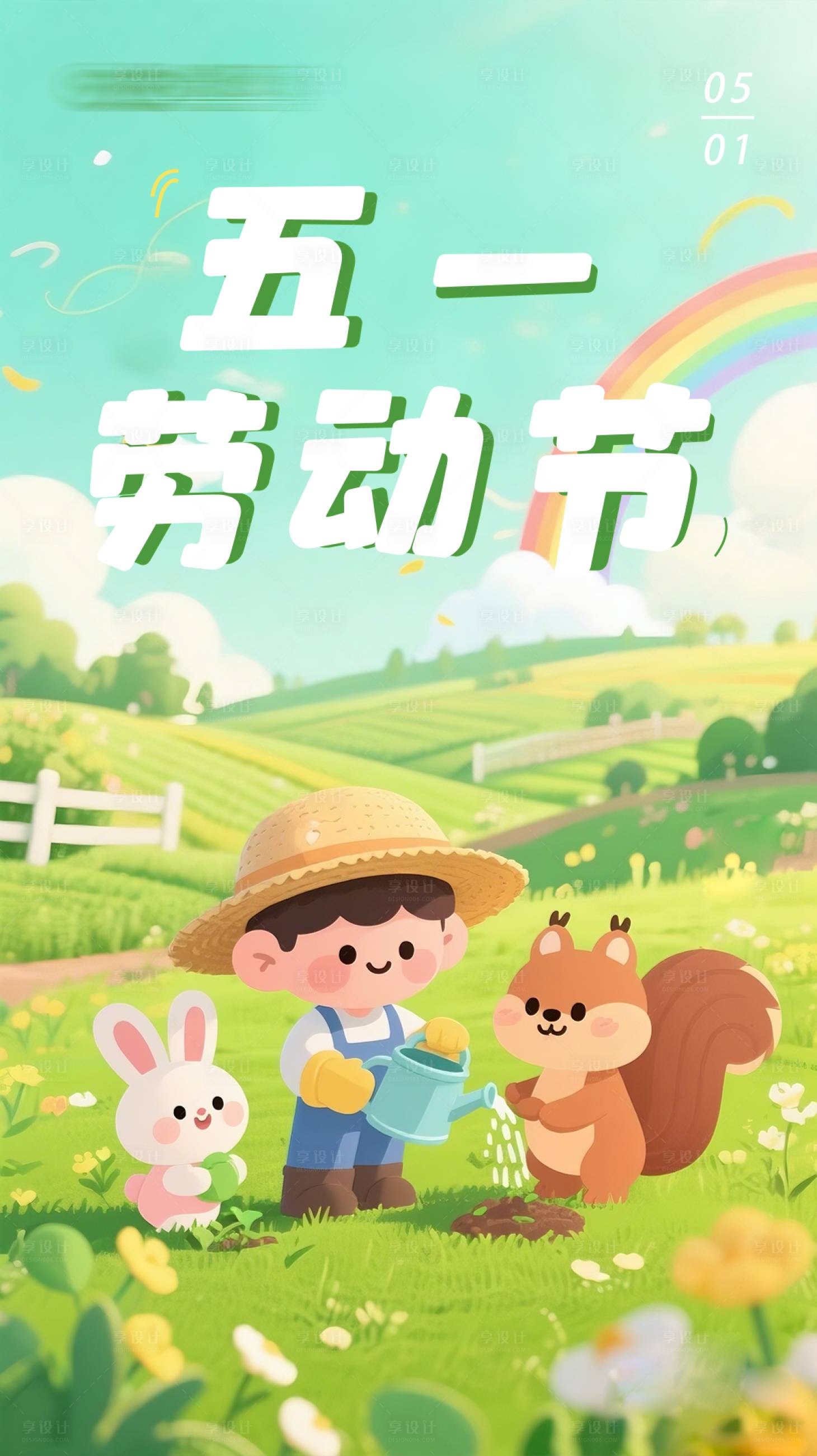 源文件下载【五一劳动节可爱海报】编号：62850030445906110