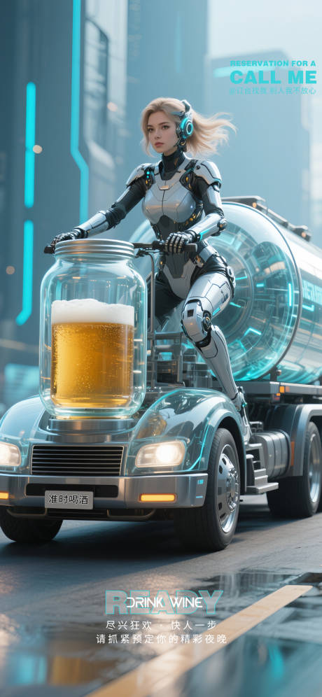 酒吧夜店早场预定转场机甲美女啤酒快送