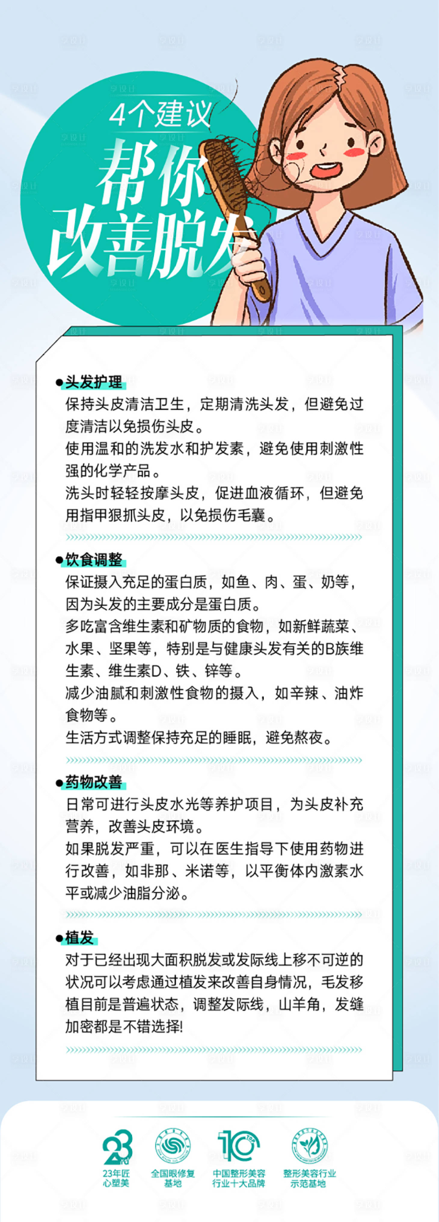 源文件下载【享设计】搜索编号：24470030191487374【整形美容毛发科普海报】