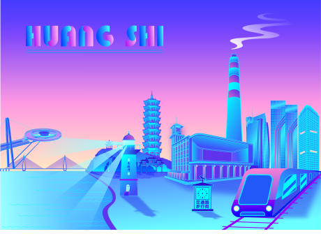 黄石矢量建筑海报