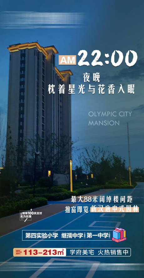 地产楼间距价值点海报