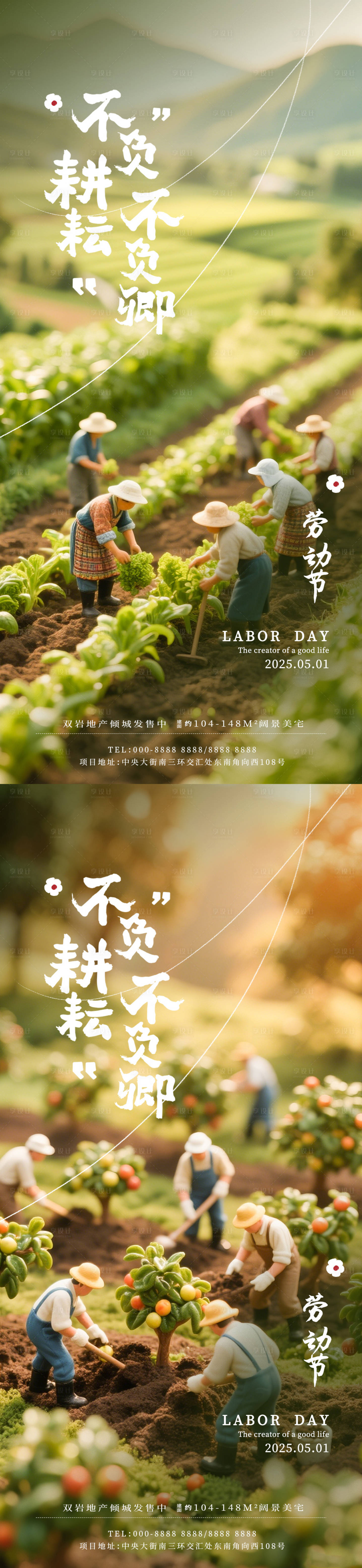源文件下载【享设计】搜索编号：18390030288533955【五一劳动节农田系列海报】