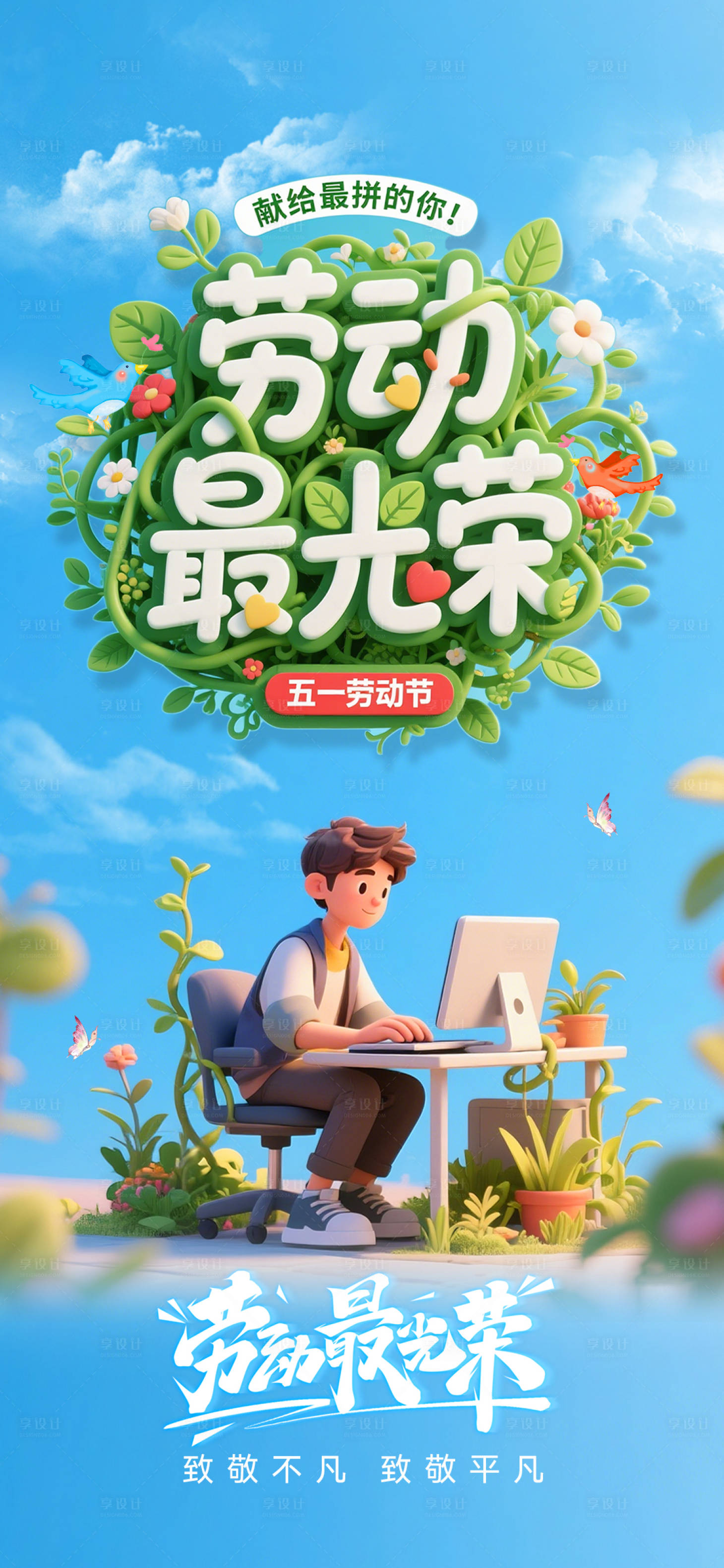 源文件下載【享設計】搜索編號：54600030302137213【勞動節海報】