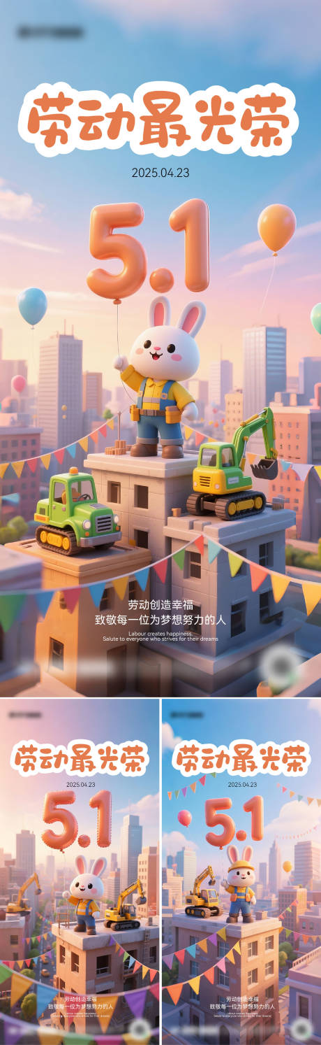 源文件下载【享设计】搜索编号：51770030399534747【五一劳动节假期系列海报】