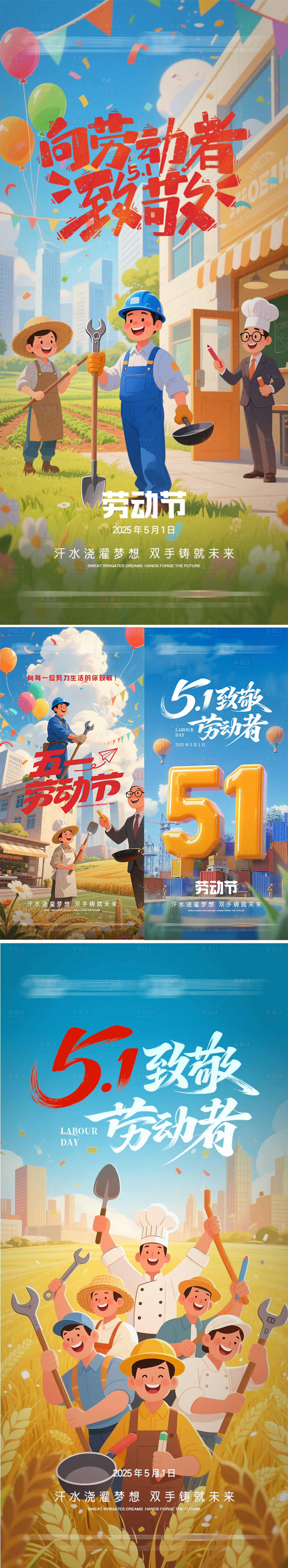 源文件下载【享设计】搜索编号：55600030445095580【劳动节节日移动端海报】