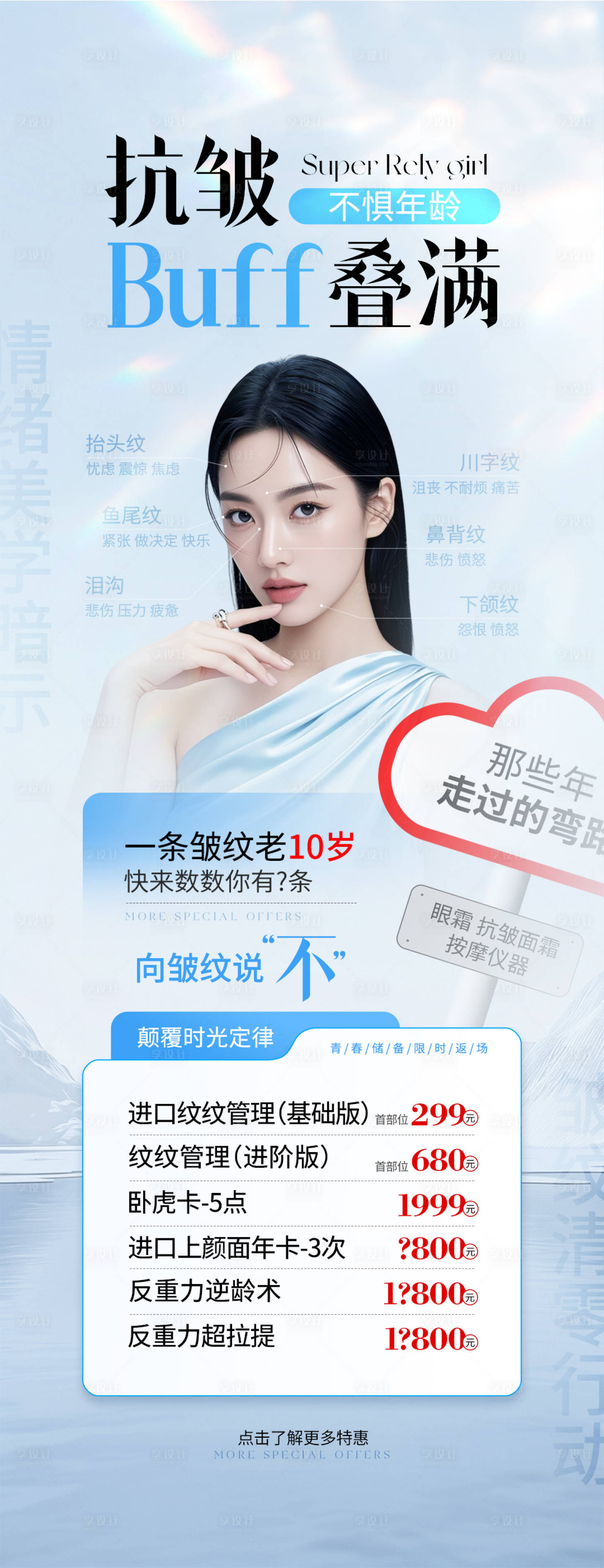 源文件下載【享設(shè)計(jì)】搜索編號(hào)：23650030462177207【醫(yī)美藍(lán)色抗皺海報(bào)】