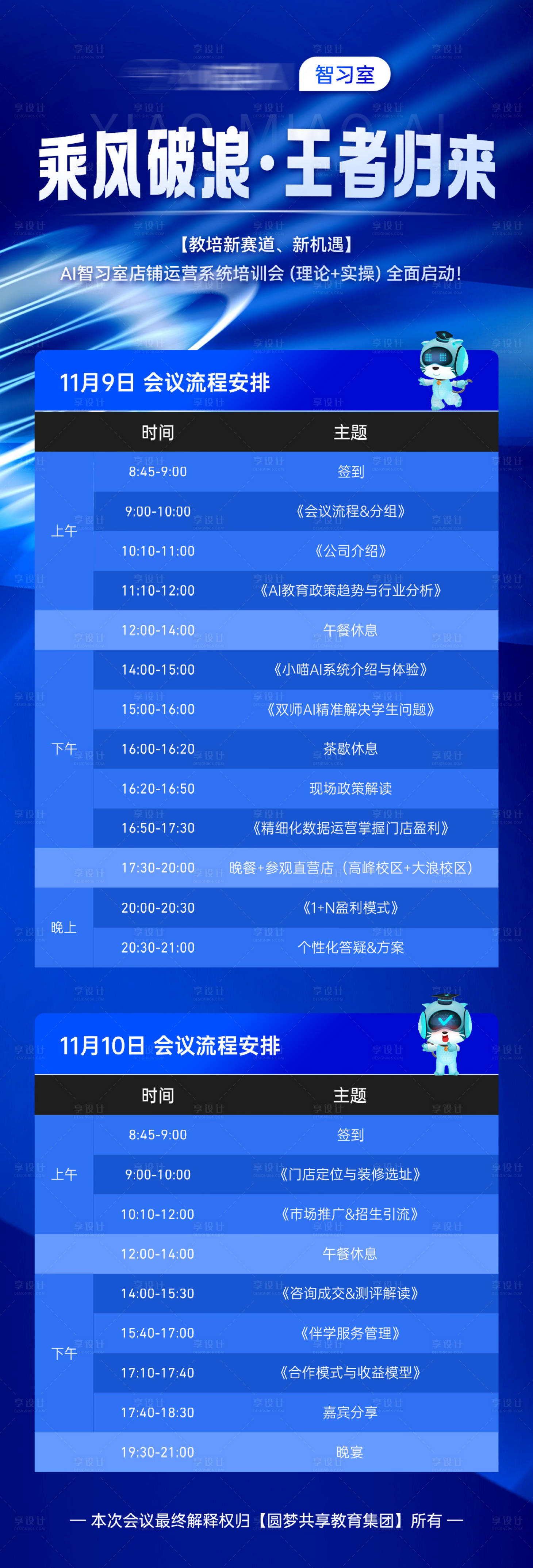 源文件下載【享設計】搜索編號：21750029930584189【AI智能教育學習培訓會議長圖宣傳海報】
