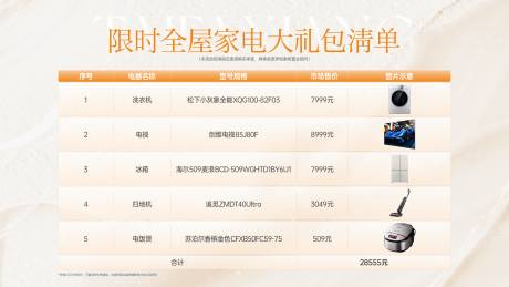 全屋家电清单背景板