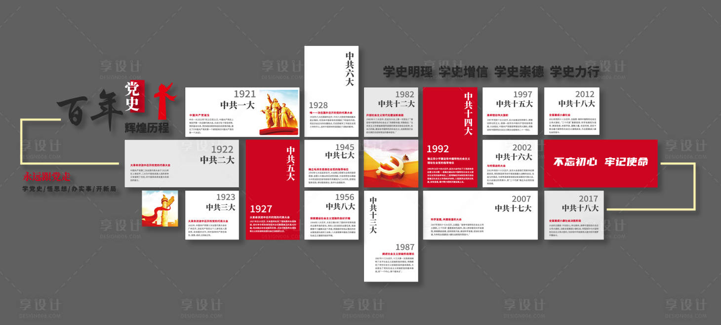 源文件下載【享設計】搜索編號：54470030110113553【黨建歷程文化活動墻】