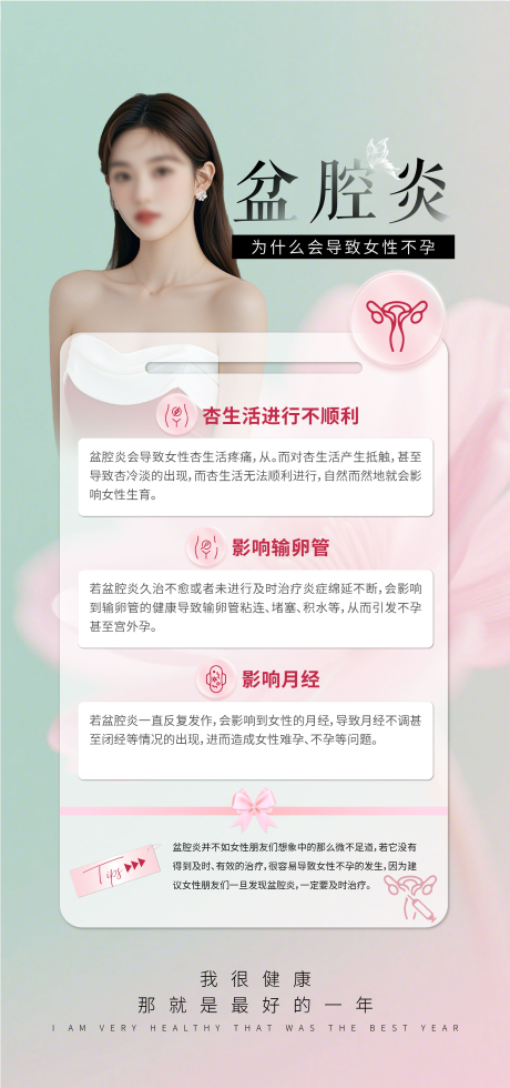 医美盆腔炎妇科健康海报