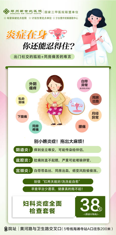 妇科炎症科普海报