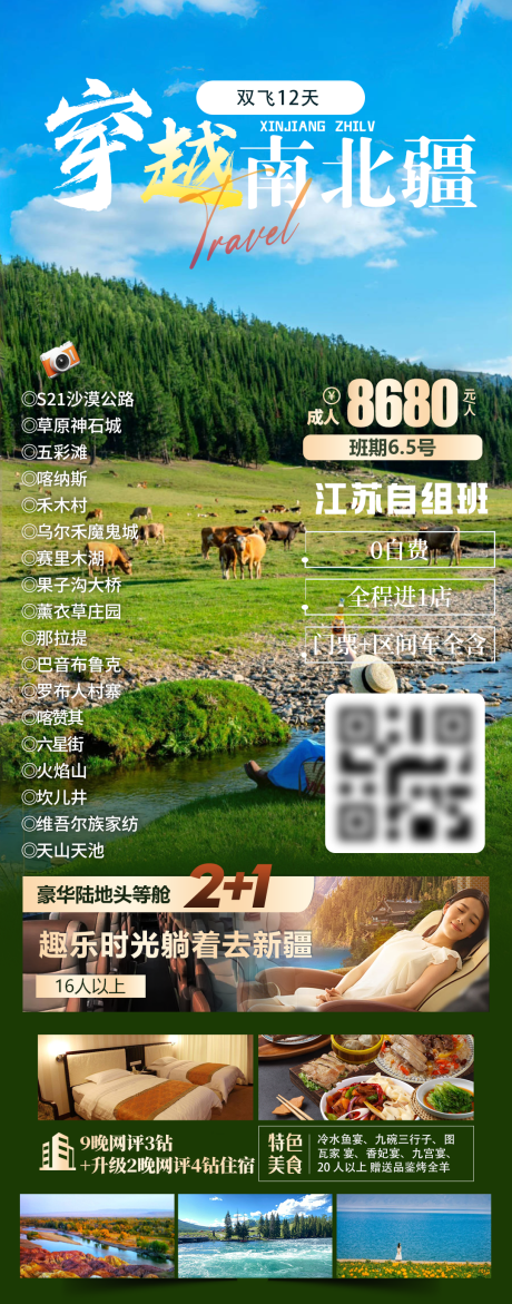 源文件下载【穿越南北疆旅游长图】编号：18470030384255675