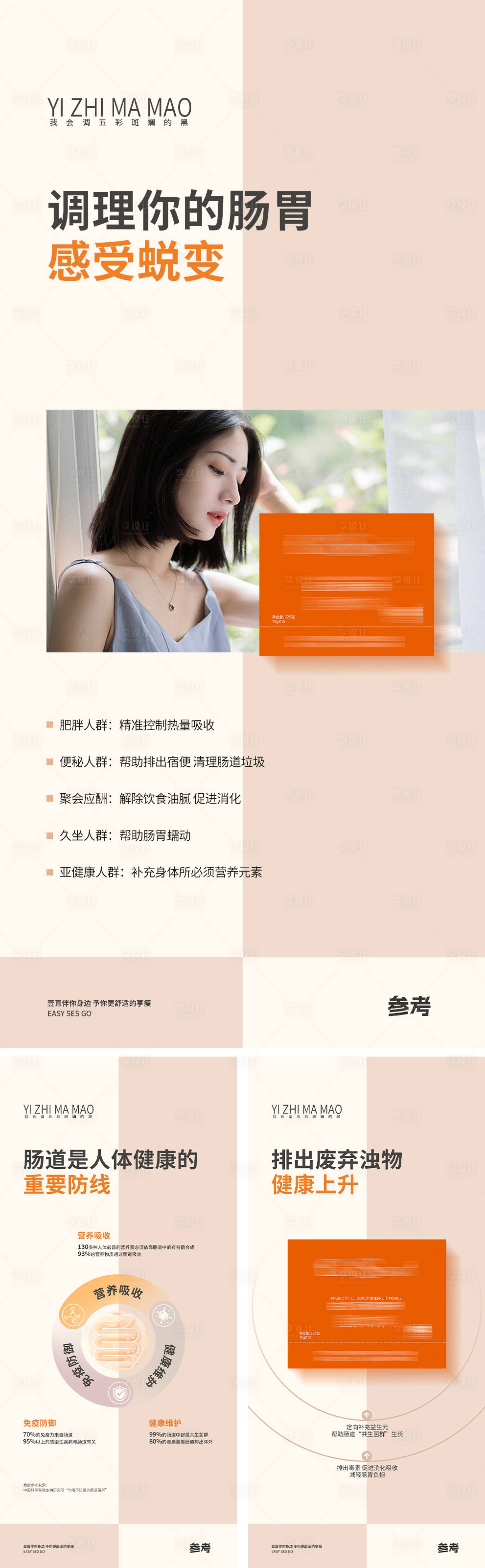 源文件下载【享设计】搜索编号：85850030310676104【减肥瘦身调理肠胃益生元海报】