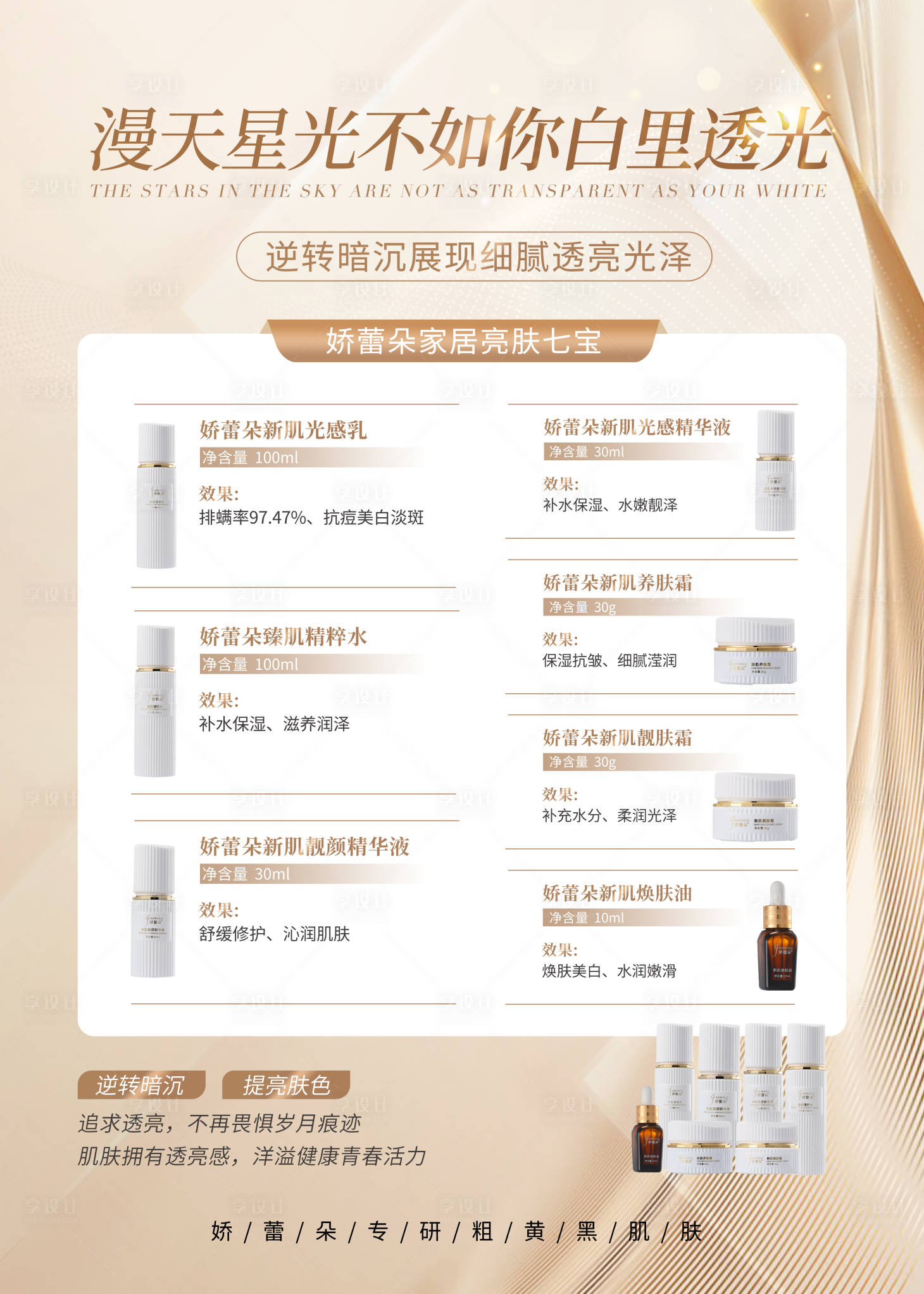 源文件下载【医美美容产品金色海报】编号：60250030218742726
