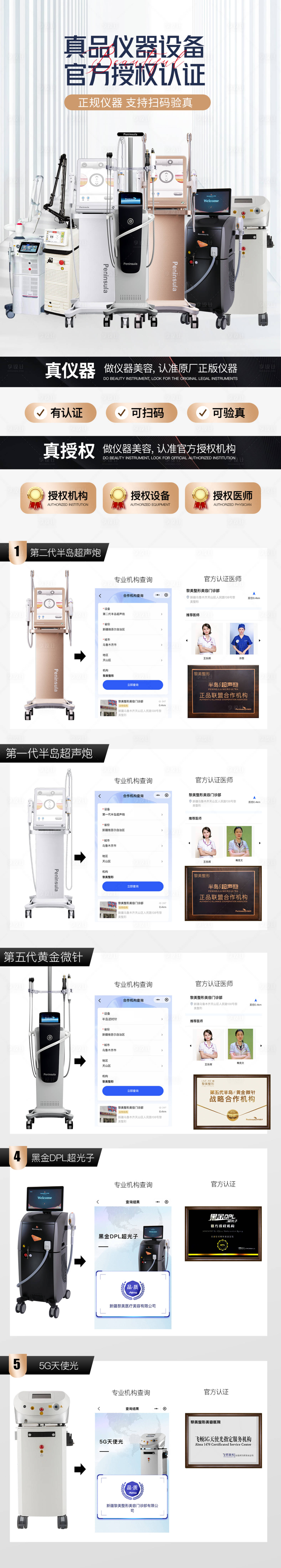 源文件下載【享設計】搜索編號：44600030414052195【醫美儀器授權認證詳情頁】
