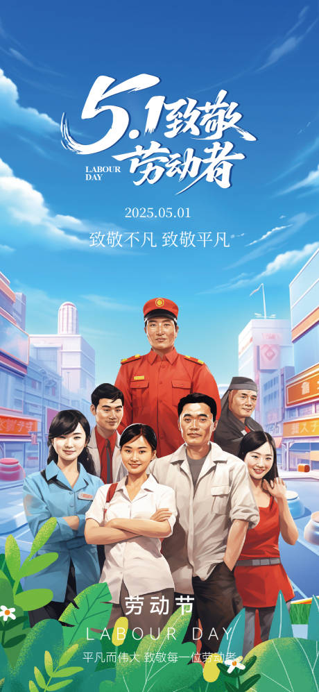 源文件下载【五一劳动节插画海报】编号：85760030314975575